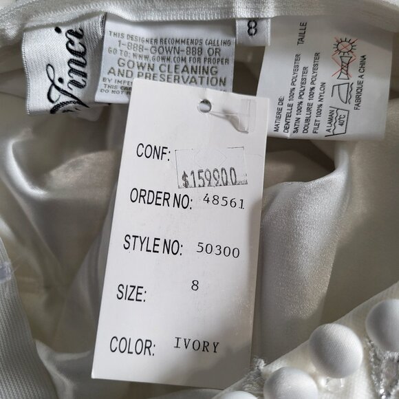 NWT~$1599~DA VINCI~SZ 6~IVORY STRAPLESS EMBELLISHED BALL GOWN WEDDING DRESS - Picture 15 of 16